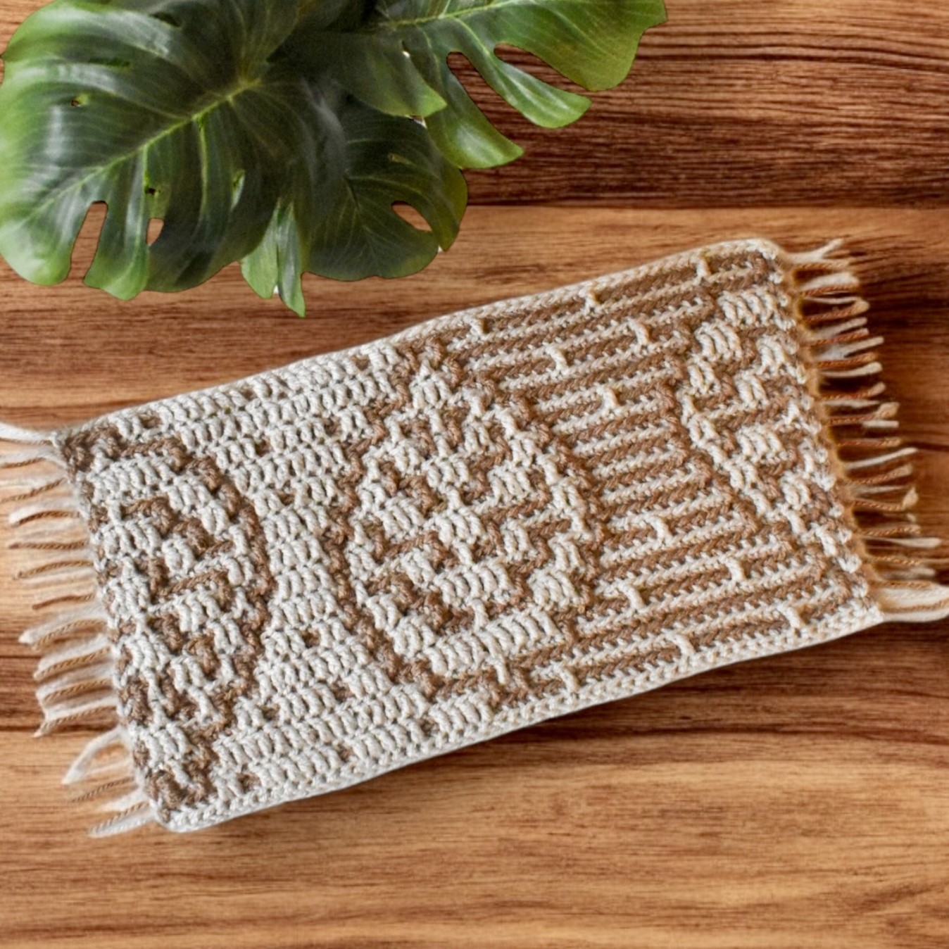 vertical leaves mosaic crochet pattern