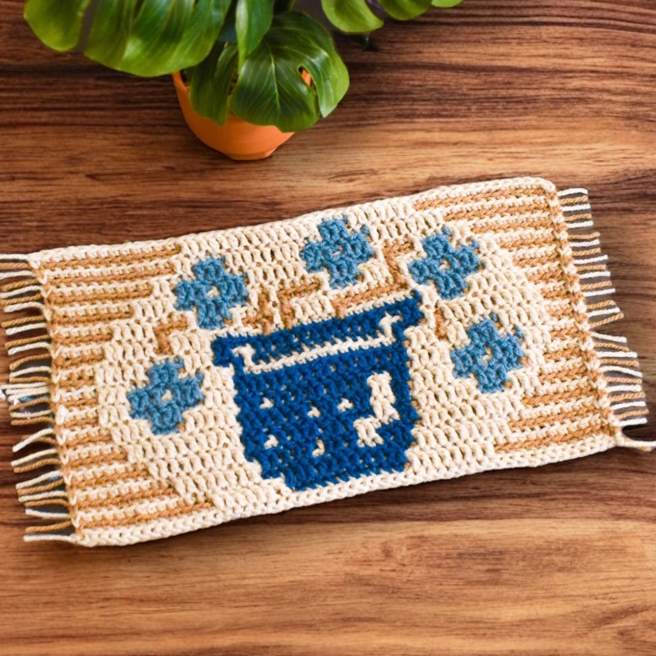 country flowers mosaic crochet pattern