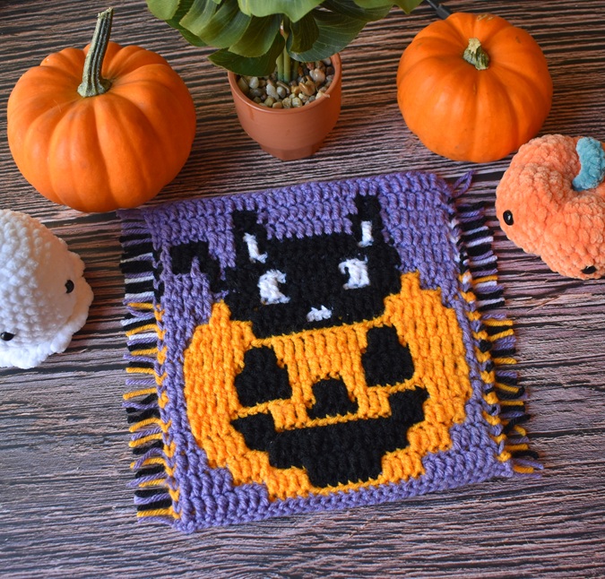 Pumpkin Purr-Fect Mosaic Crochet Pattern