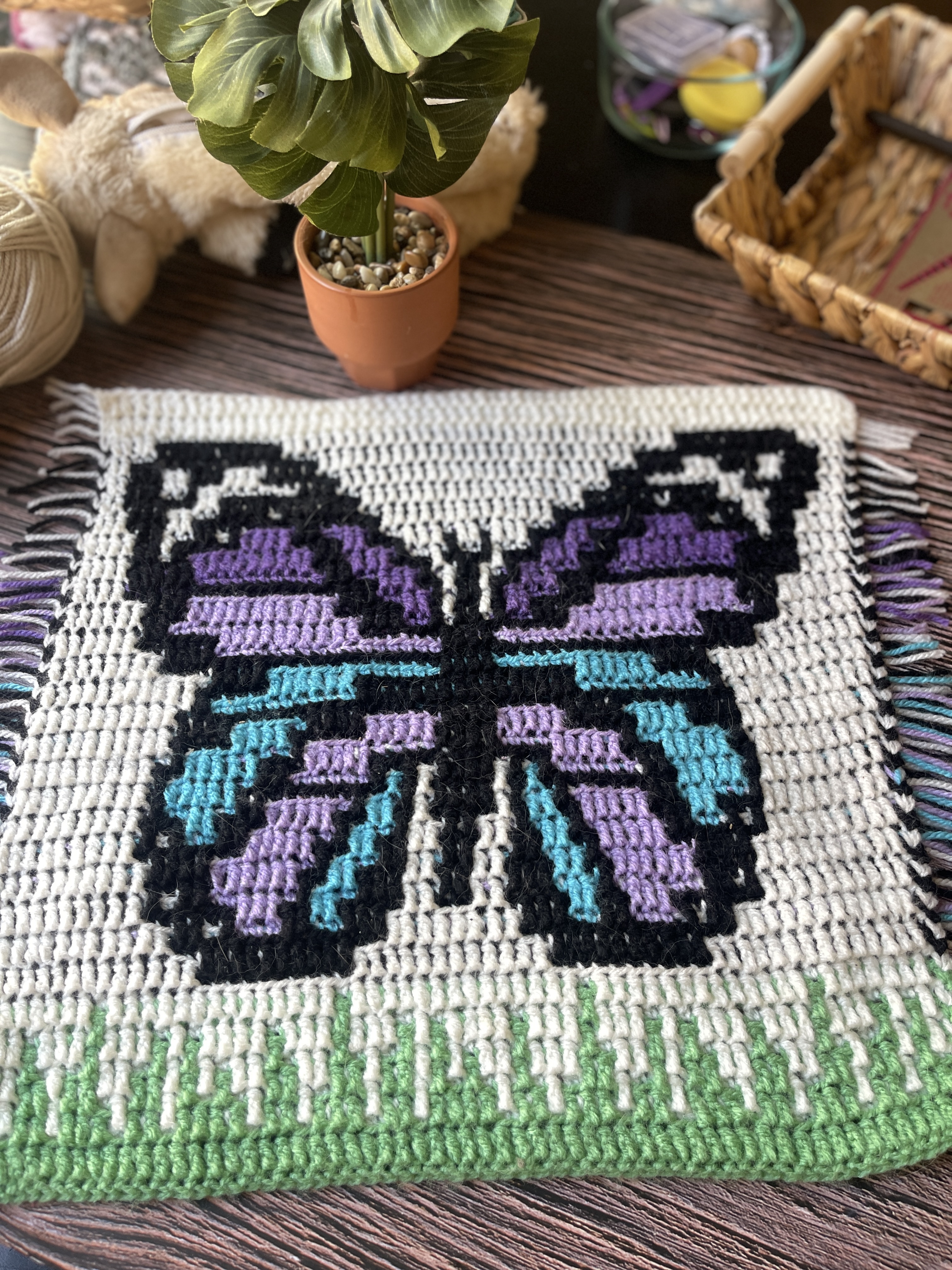 mosaic crochet butterfly by tasha margette