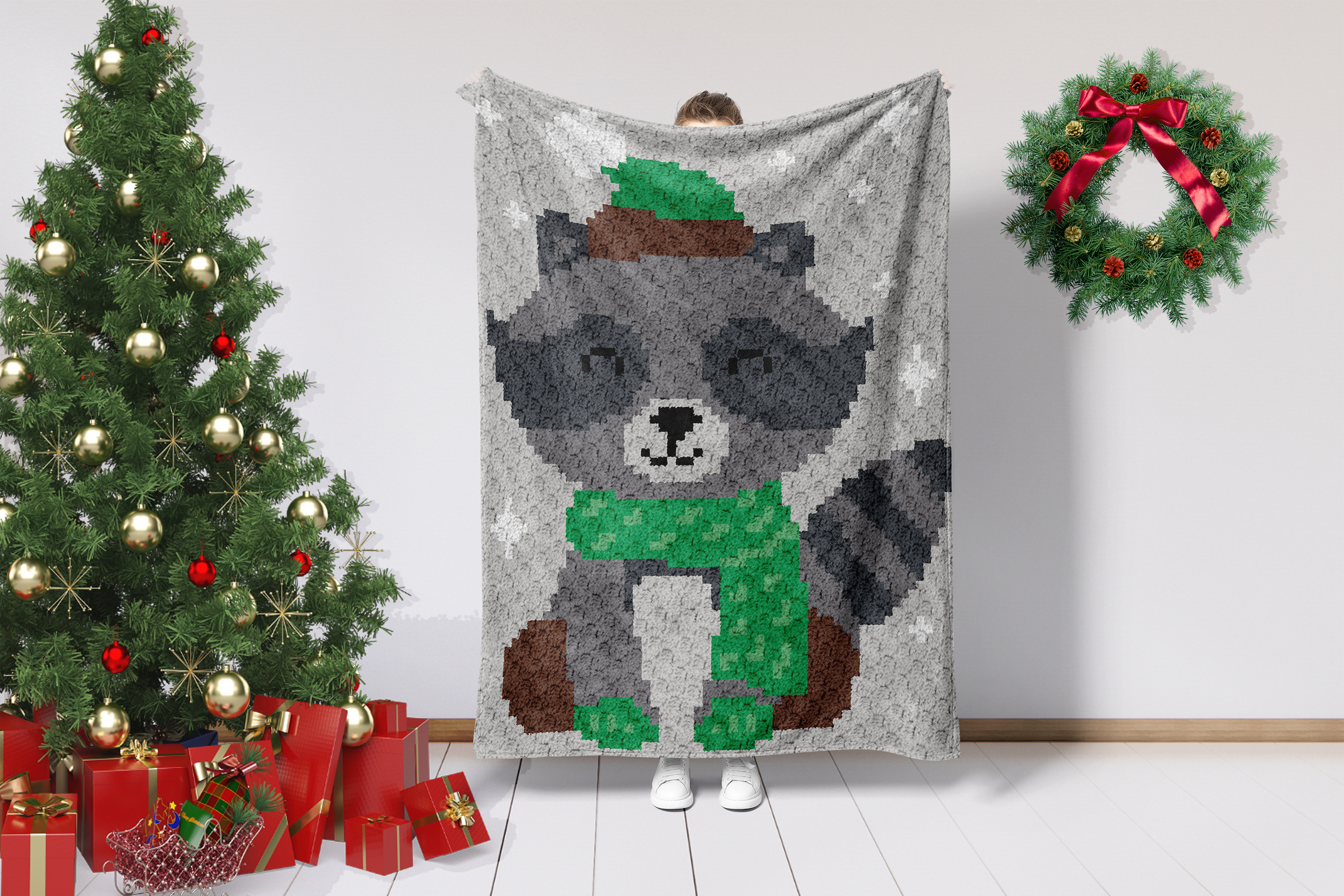 crochet raccoon blanket graphghan pattern