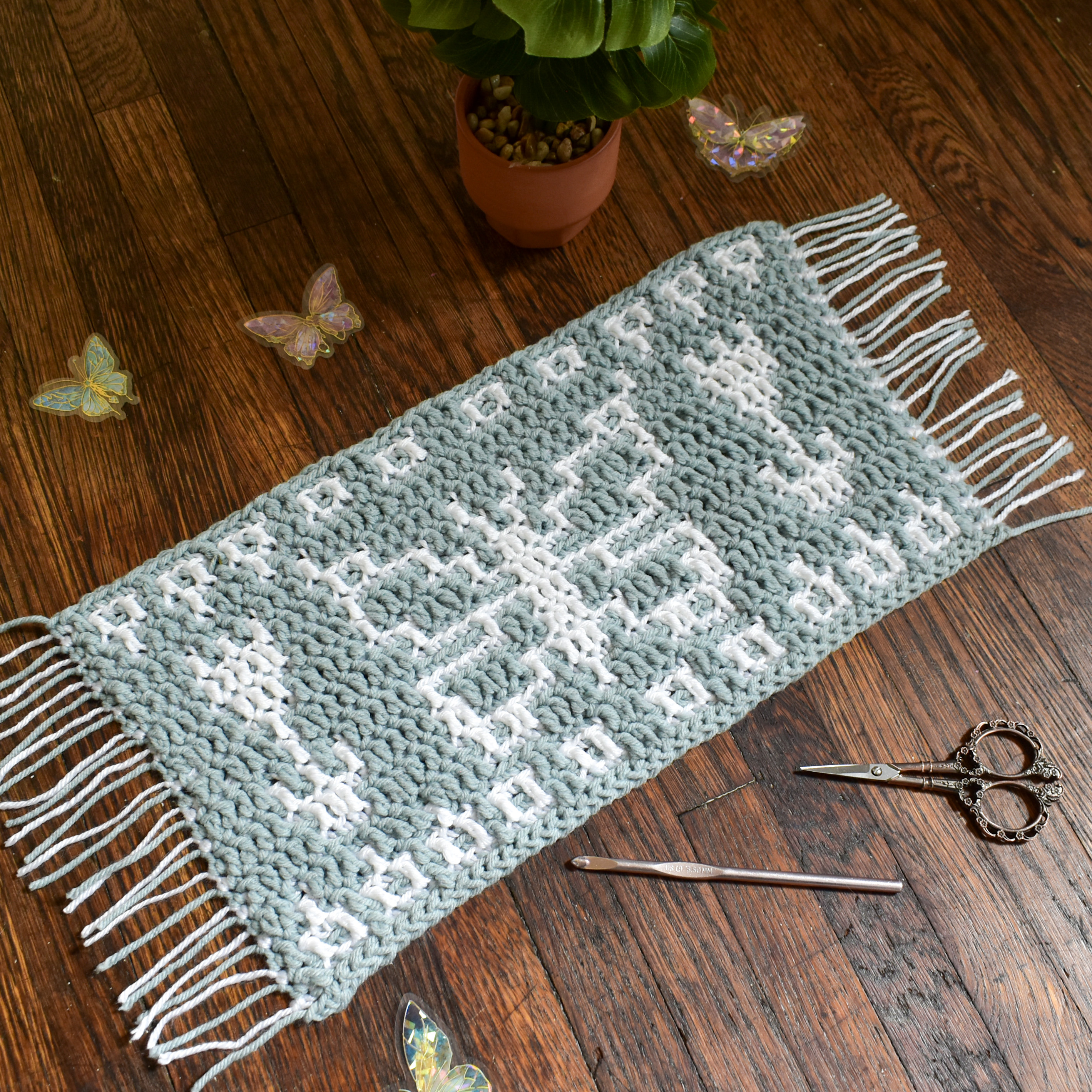 mosaic crochet butterfly by tasha margette