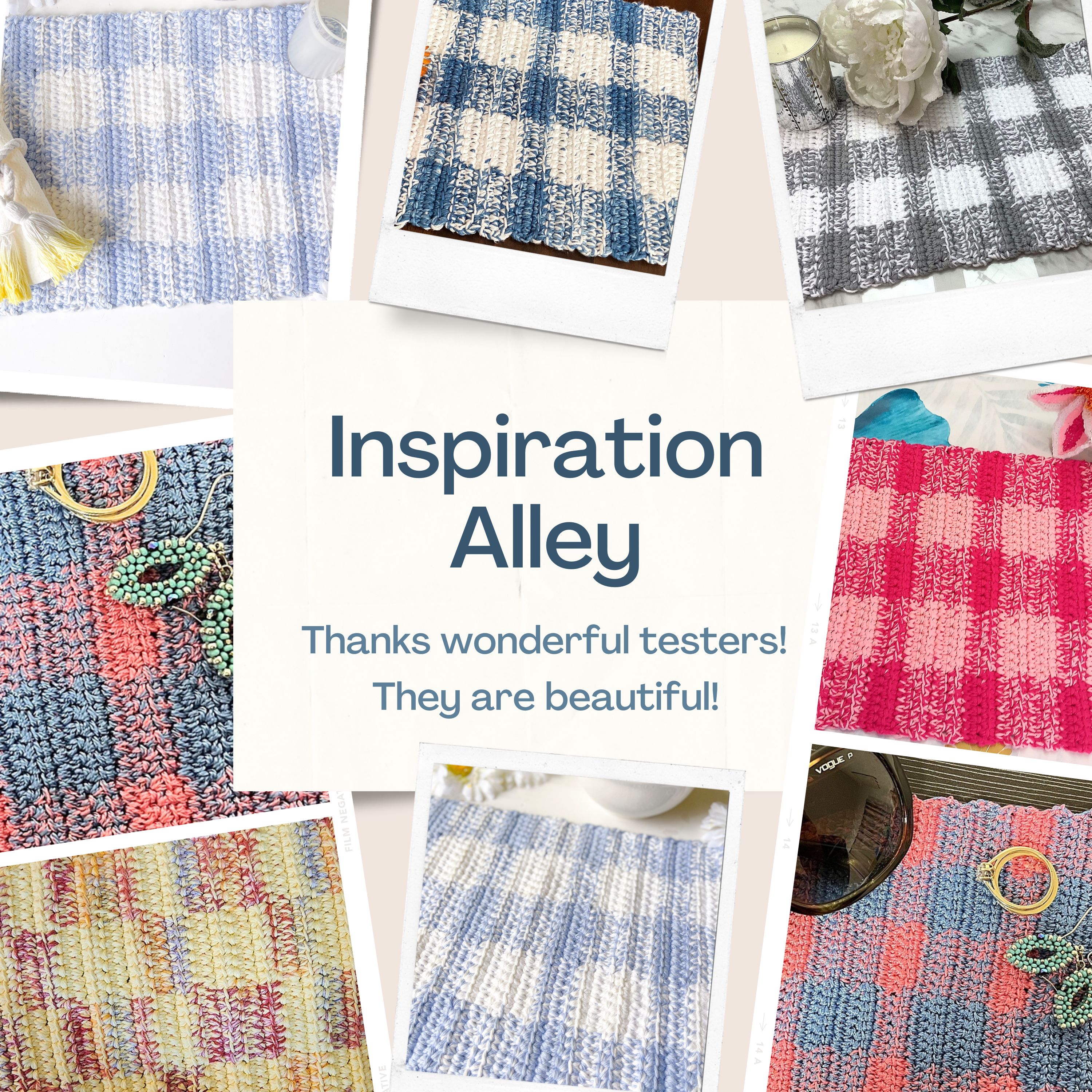 gingham plaid crochet placemat pattern