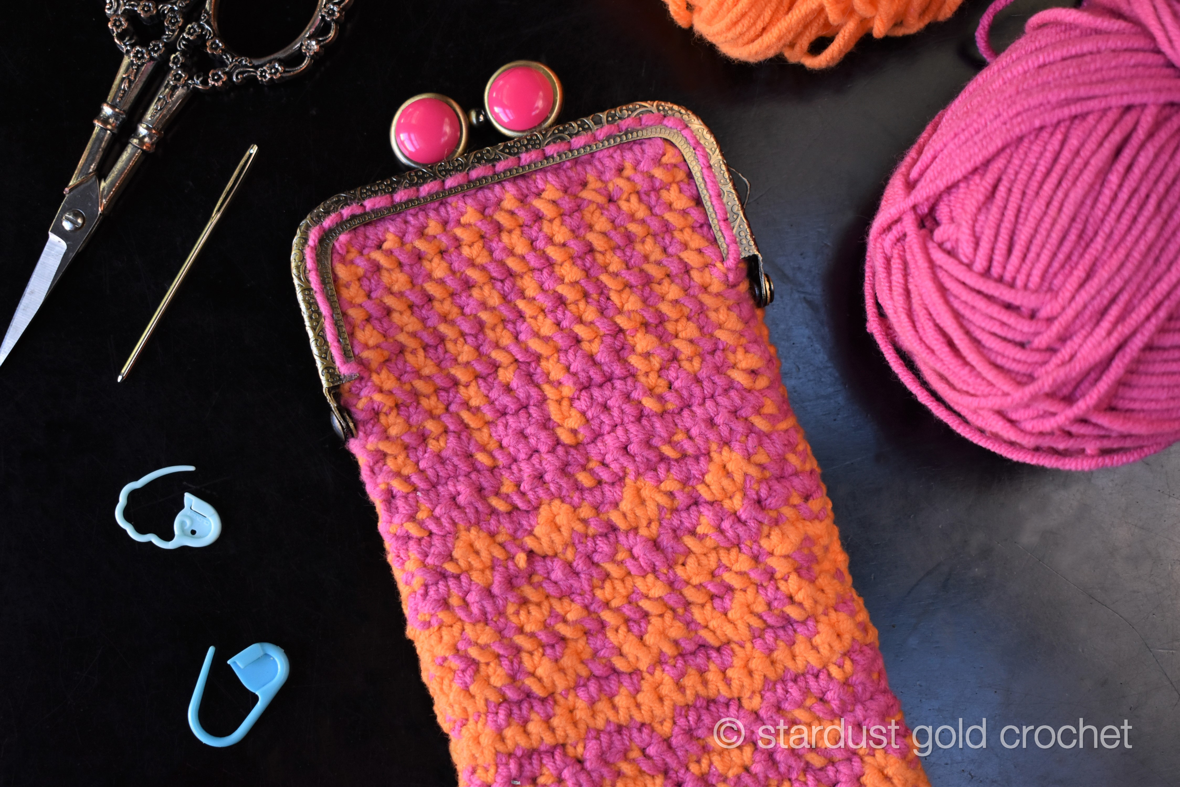 tapestry crochet eyeglass case