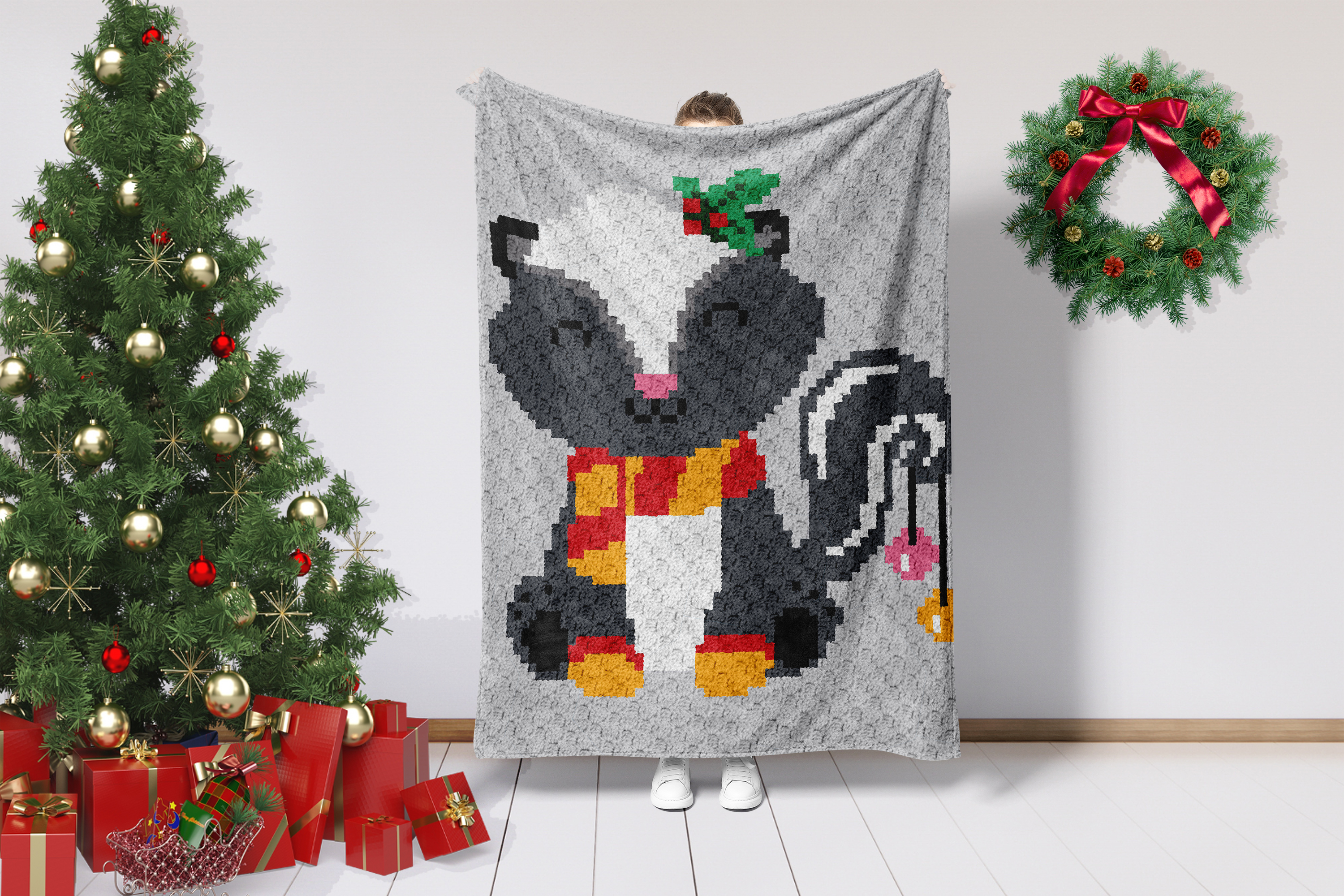 Woodland Skunk C2C Graphghan Pattern