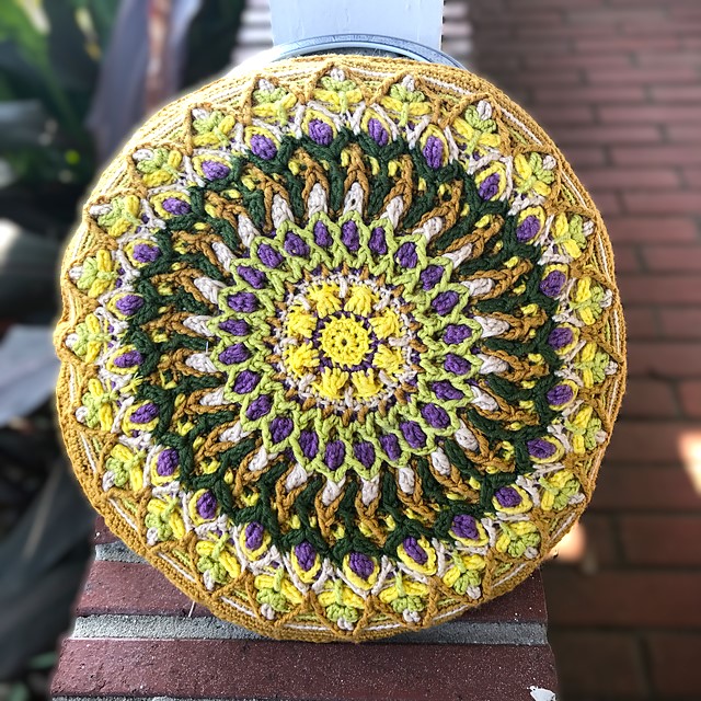 overlay mosaic crochet pillow